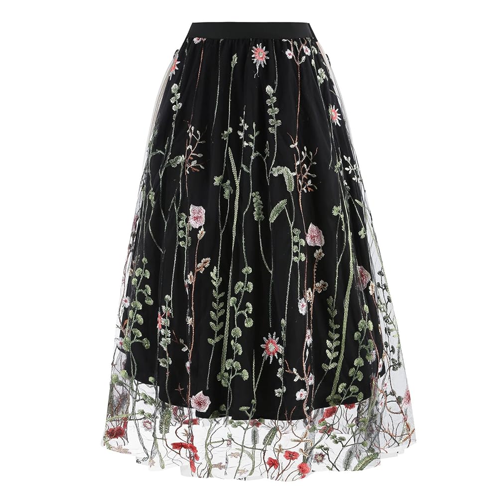 スカート Ameri NORA FLOWER EMBROIDERY SKIRT AMERI NORA FLOWER EMBROIDERY SKIRT